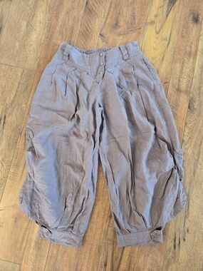 Bella Blue Harem/Balloon Capri Pants 100% Linen Size S/M